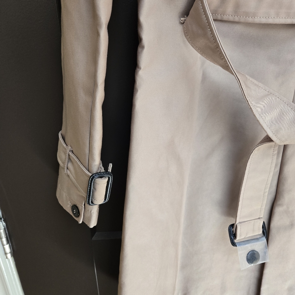 Zara Basic Outerwear Tan Double-Breasted Coat - Picture 4 of 11